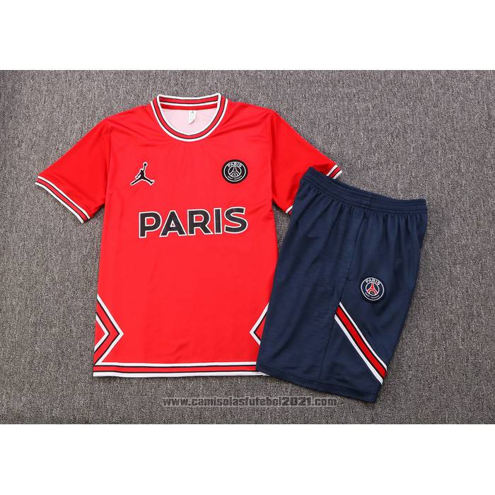 Fato de Treino Paris Saint-Germain Jordan Manga Curta 2022-2023 Vermelho - Calcas Curta